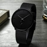 Crrju Montre Homme Femme- Acier Inoxydable -
