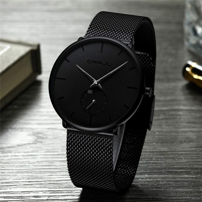 Crrju Montre Homme Femme- Acier Inoxydable -